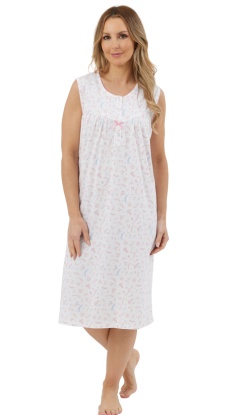 Marlon 100% Cotton Jersey Harvest Floral Sleeveless Nightdress